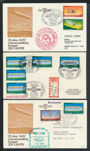 Zeppelin Flugpost Airmail Bundesrepublik Brief 150 Jahre Lot mit 6 Briefen