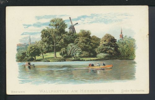 Litho Ansichtskarte Bremen Wallparthie Heerdenthor Reklame Hoffmann Stärke Katze siehe