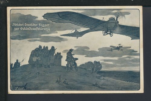 Ansichtskarte Flugzeug Krieg Flieger zur Geländeaufklärung