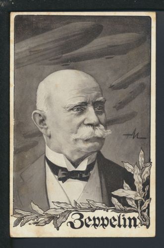 Ansichtskarte Graf Zeppelin Portrait als signierte Künstler Karte