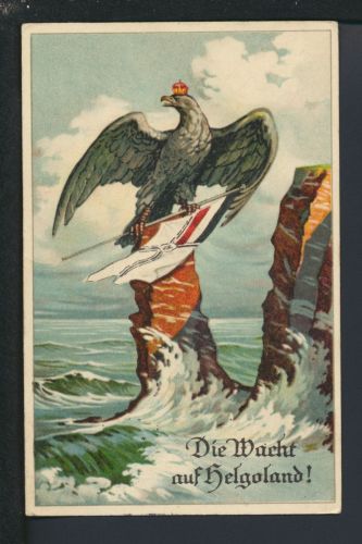 Propaganda Ansichtskarte Adler mit Krone Krieg Die Wacht auf Helgoland Apen