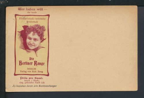 Berlin Reklame Literatur Kunst Ansichtskarte Reklame Berliner Range Budapest Ungarn