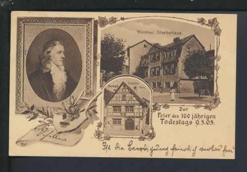 Ansichtskarte Weimar Thüringen 100. Todestag Schiller Göttingen Niedersachsen