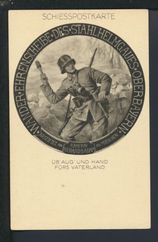 Ansichtskarte Künstler Prof Adam Wanderehrenscheibe Stahlhelmgau Oberbayern