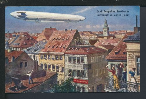 Ansichtskarte Zeppelin Luftschiff in voller Fahrt