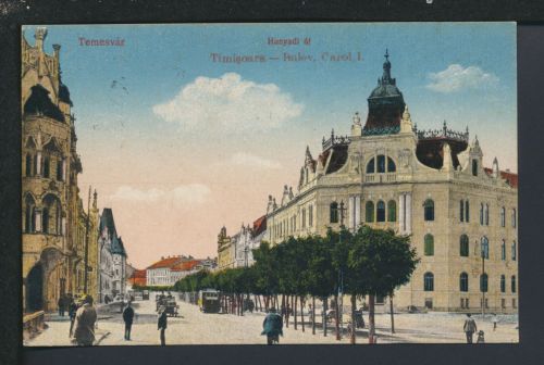 Ansichtskarte Temesvar Rumänien Bulev. Carol I Pirna Sachsen