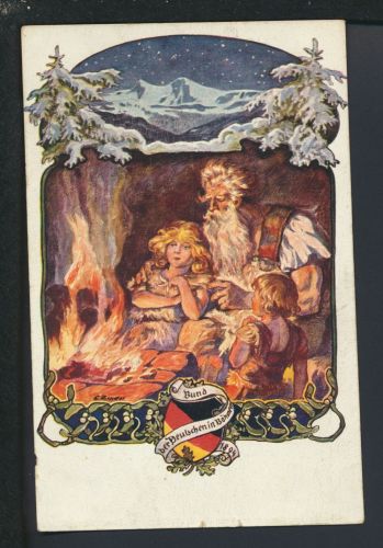 Nikolaus Weihnachtsmann Weihnachten seltene Künstler Ansichtskarte C. Zindel Bund