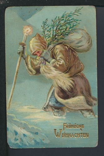 Nikolaus Weihnachtsmann Weihnachten Künstler Ansichtskarte Hundshübel Leipzig