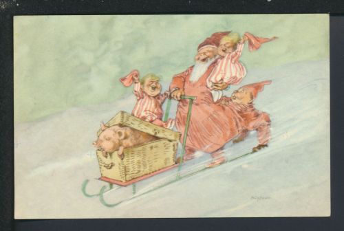 Nikolaus Weihnachtsmann Weihnachten Künstler Ansichtskarte Schweden Stockholm