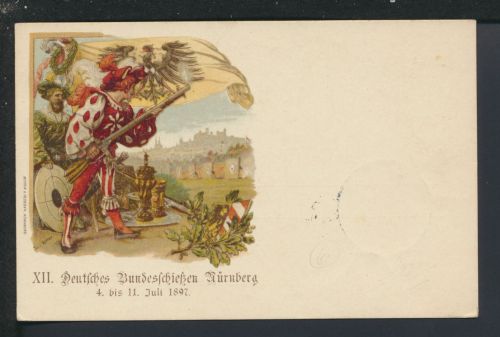 Altdeutschland Bayern Privatganzsache Sport Bundesschiessen Nürnberg Augsburg SST