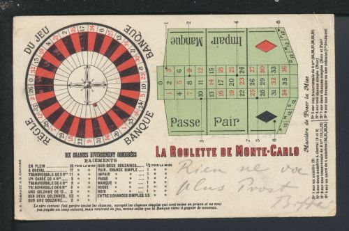 Ansichtskarte Monaco Monte Carlo Spielregeln Roulette Diedenhofen Bayern