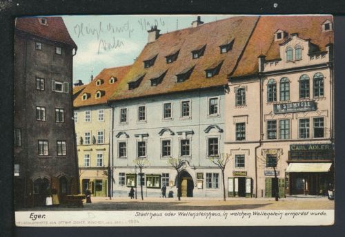 Ansichtskarte Eger Tschechien Stadthaus Wallensteinhaus Ermordung Mord Wallenstein