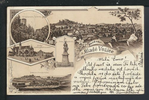 Litho Ansichtskarte Mlade Vozice Tschechien Zizkov Prag KuK 1899