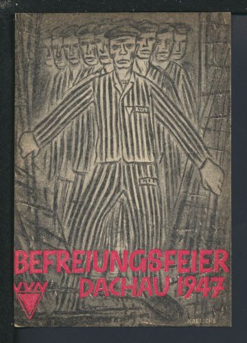All. Besetzung Künstler Ansichtskarte G Kreische Befreiungsfeier Dachau 1947