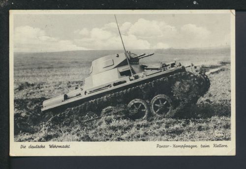 Militaria Wehrmacht Ansichtskarte II WK Panzer Kampfwagen Klettern Sennelager Wesel