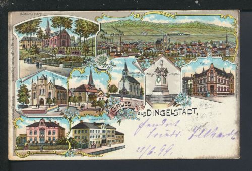 Litho Ansichtskarte Dingelstädt Thüringen Staßfurt Sachsen-Anhalt 1899