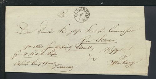 Paderborn Altdeutschland Preussen Brief K1 NRW mit Siegel nach Marburg Hessen