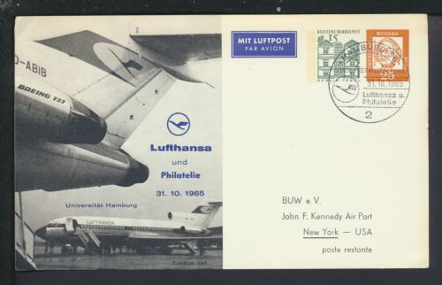 Bund Privatganzsache 2 WSt Bedeutende Deutsche + Bauten Flugpost Airmail SST