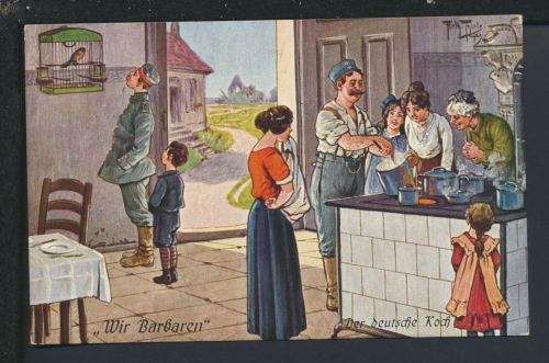 Künstler Ansichtskarte Arthur Thiele Der deutsche Koch Feldpost Griesheim Hessen