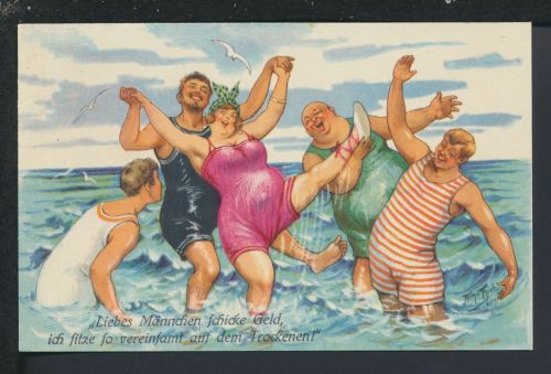 Künstler Ansichtskarte Arthur Liebes Männchen schicke Geld