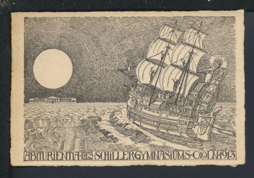Studentika Ansichtskarte Abiturentia Schillergymnasium Cöln 1913 NRW Wiesbaden Hessen