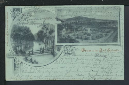 Monschein Litho Ansichtskarte Bad Salzuflen NRW Kurpark Hardegsen Niedersachsen 1900