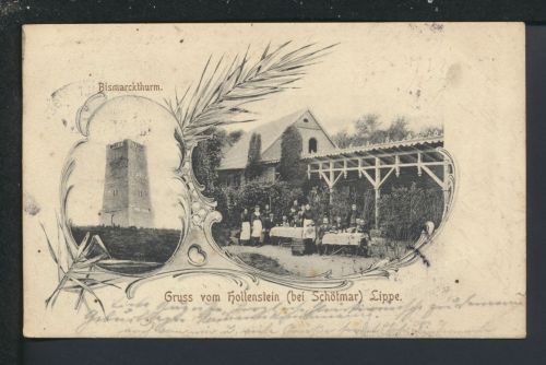 Ansichtskarte Schötmar Lippe Hollenstein Bismarck Turm Bahnpost Zug 581 Laar 1903