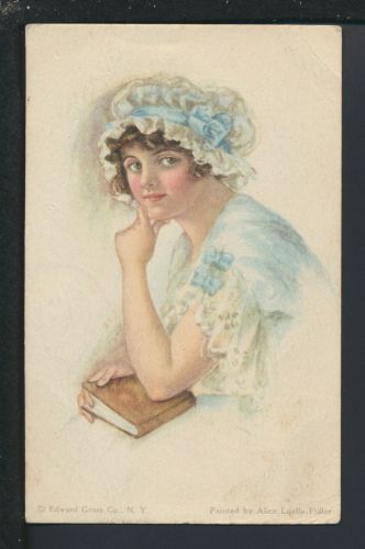 Künstler Ansichtskarte Russland Alice Luelle Fidler Junge Frau mit Buch 1915