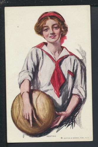 Künstler Ansichtskarte London Großbritannien Resting Mädchen mit Ball Verlag