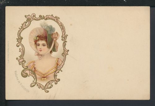 Jugendstil Mode Künstler Ansichtskarte Portrait Madame de Vintimille