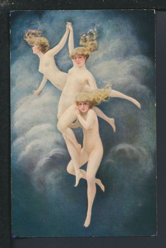 Künstler Ansichtskarte Paul Heckscher Die drei Grazien
