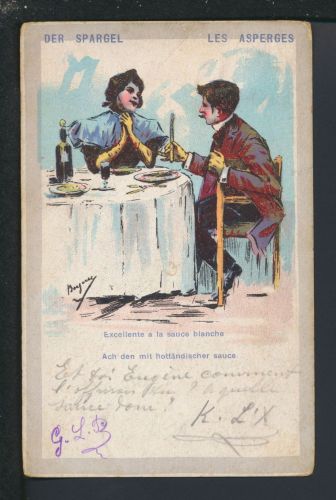 Künstler Ansichtskarte Der Spargel Antwerpen Belgien Jodoigne 1912