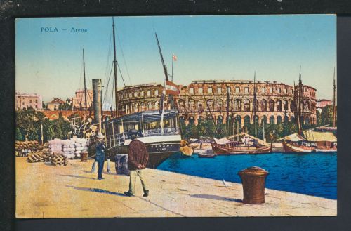 Ansichtskarte Pola Pula Kroatien Arena Marinefeldpost Ybbsitz Österreich 1916