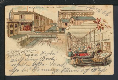 Ansichtskarte Unna NRW Druckerei Reklame Hoffmann Salzuflen Litho Hamm 1900