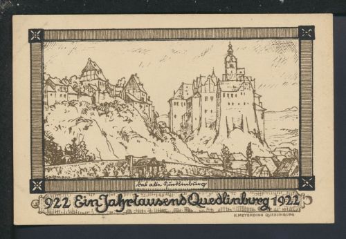 Ansichtskarte Quedlinburg Sachsen-Anhalt Eintausend Jahre 1922