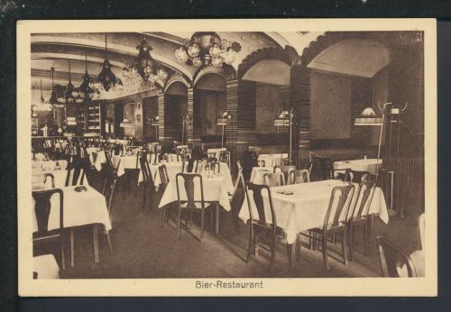 Ansichtskarte Münster NRW Hotel Fürstenhof seltene Innenansicht Bier Restaurant