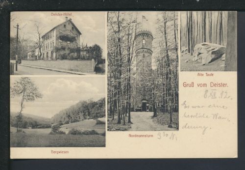 Ansichtskarte Deister Niedersachsen Bahnpost Zug 551 Hannover 1912