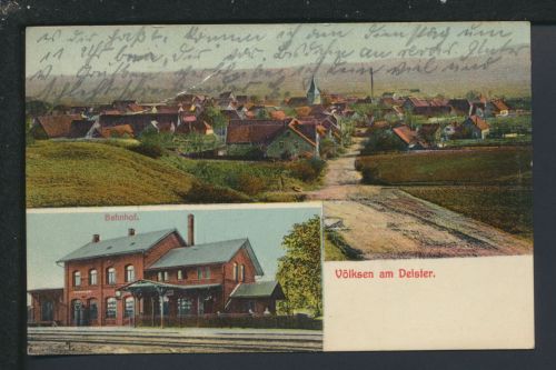 Ansichtskarte Völksen Deister Niedersachsen Bahnpost Zug 507 Hannover Bahnhof