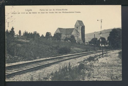 Ansichtskarte Lügde Kr. Lippe NRW St Kilians Kirche Karl der Grosse Bremen 1913