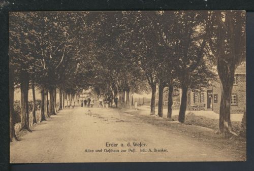 Ansichtskarte Erder Lippe NRW Allee Gasthaus zur Post Rinteln Niedersachsen
