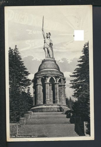 Deutsches Reich Propaganda Ansichtskarte Durch Kampf zum Sieg Teutoburger Wald NRW