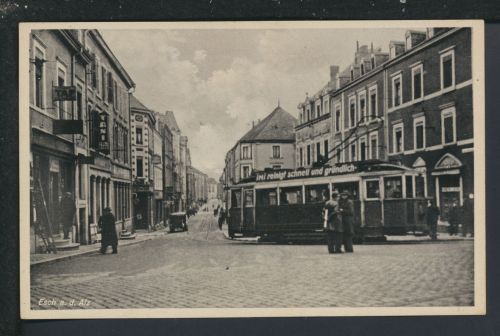 Ansichtskarte Esch an der Alz Luxemburg Halle Saale Sachsen-Anhalt Strassenbahn
