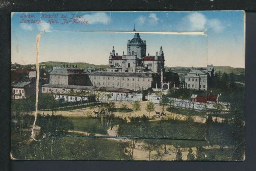 Leporello Ansichtskarte Lemberg Lwiw Ukraine Jur Kirche Feldpost Zabern Elsass