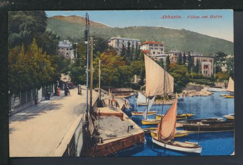 Ansichtskarte Kroatien Abbazia Opatija Hafen Nürnberg Bayern KuK 1910