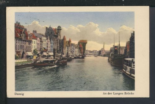 Ansichtskarte Danzig Ostgebiete Pommern Polen Lange Brücke Gustavsburg Hessen