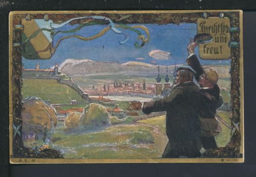 Künstler Ansichtskarte Studentika Markomania Würzburg 1921 Bayern Ratingen NRW