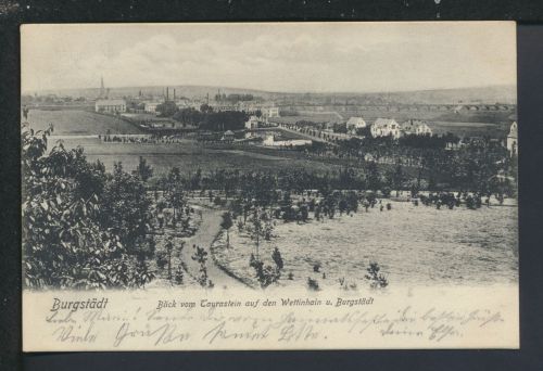 Ansichtskarte Burgstädt Sachsen Taurastein Wettinghain Leipzig 1904