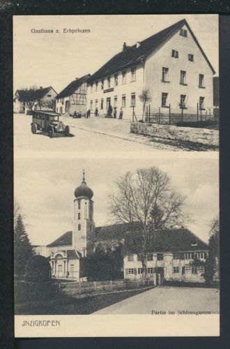 Ansichtskarte Inzighofen Baden-Württemberg Gasthaus Zum Erbprinzen Auto Oldtimer