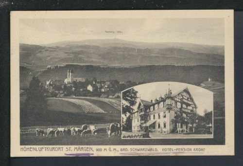 Ansichtskarte St Märgen Baden-Württemberg Hotel Pension Krone Gustavsburg Hessen
