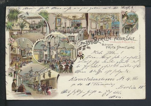 Litho Ansichtskarte Berlin Chausseestr. Aegir-Säle Fritz Damelang Gotha